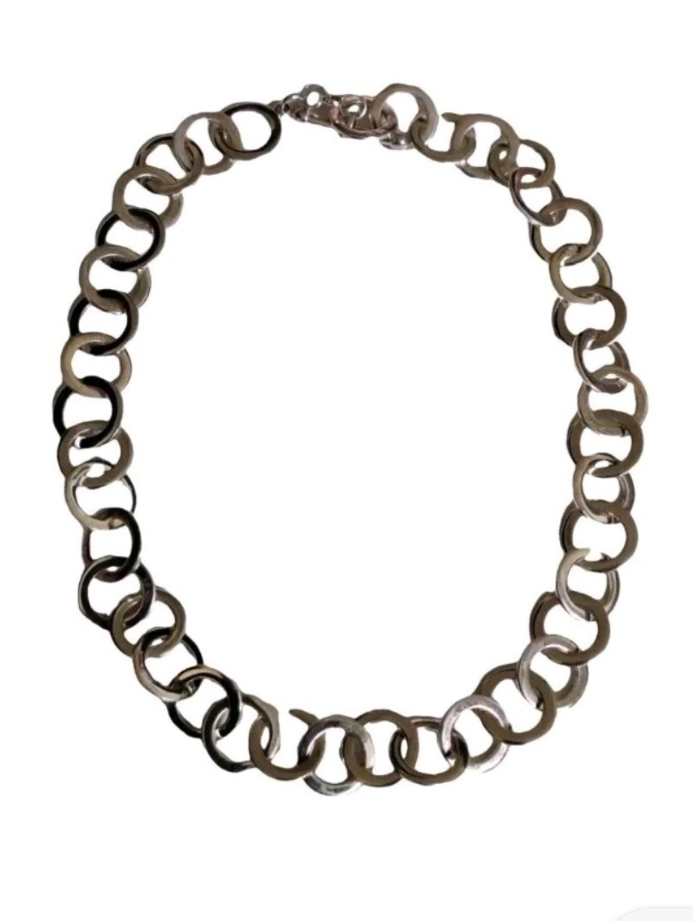 Interlocking Sterling Silver 925 Chocker Necklace By designer David Sigal - Picture 3 of 10